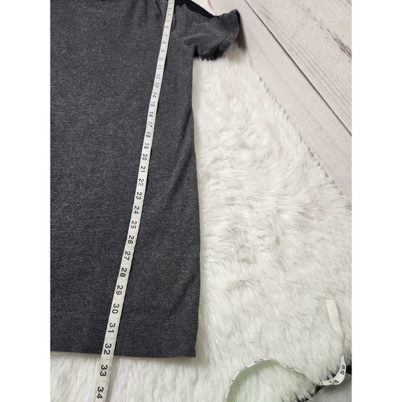 Loft Womens Casual Short Sleeve A-Line Dress Back Zip Gray Size Medium - Picture 6 of 6